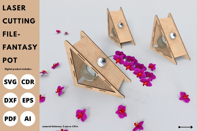 Fantasy pot laser cut file | laser cut file | svg paper cut | cricut | glowforge file SVG tofigh4lang 