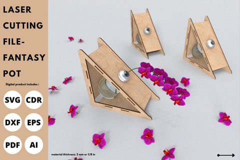 Fantasy pot laser cut file | laser cut file | svg paper cut | cricut | glowforge file SVG tofigh4lang 