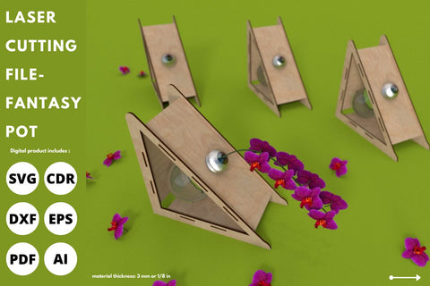 Fantasy pot laser cut file | laser cut file | svg paper cut | cricut | glowforge file SVG tofigh4lang 