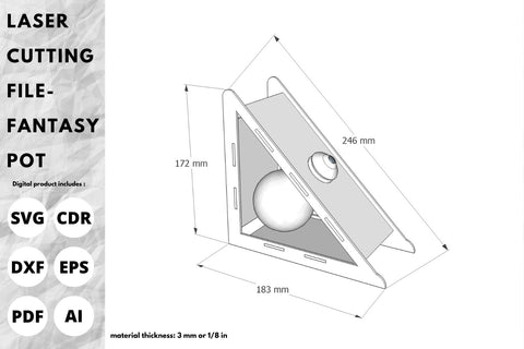 Fantasy pot laser cut file | laser cut file | svg paper cut | cricut | glowforge file SVG tofigh4lang 