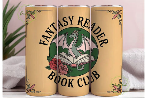 Fantasy Reader Book Club 20oz Tumbler Sublimation PixelChick 