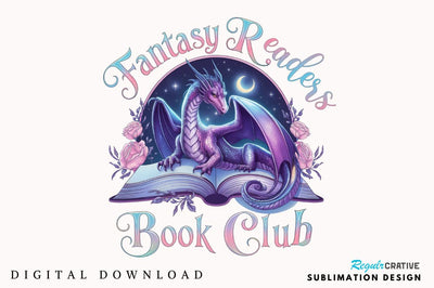 Fantasy Readers Book Club PNG, Book Read Sublimation Design Sublimation Regulrcrative 