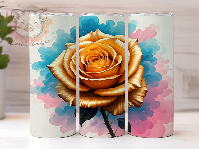 Fantasy Rose Tumbler, Magical Flower Design, 20oz Tumbler Wrap, Whimsical Sublimation, Floral Decor, Romantic Gift, Colorful Tumbler, Digital Download Sublimation Lara' s Designs 