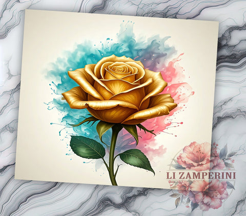 Fantasy Rose Tumbler, Magical Flower Design, Sublimation PNG, 20oz Tumbler, Whimsical Drinkware, Floral Gift, Enchanted Decor, Rose Lover Gift Sublimation Li Zamperini 