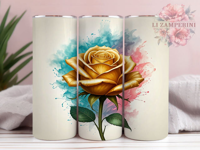 Fantasy Rose Tumbler, Magical Flower Design, Sublimation PNG, 20oz Tumbler, Whimsical Drinkware, Floral Gift, Enchanted Decor, Rose Lover Gift Sublimation Li Zamperini 
