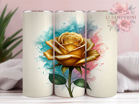 Fantasy Rose Tumbler, Magical Flower Design, Sublimation PNG, 20oz Tumbler, Whimsical Drinkware, Floral Gift, Enchanted Decor, Rose Lover Gift Sublimation Li Zamperini 