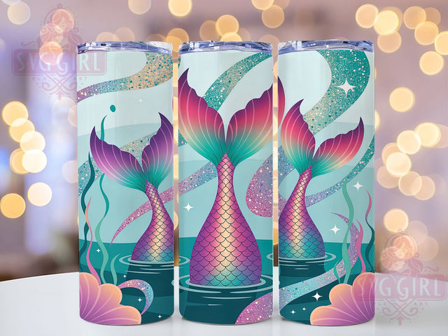 Fantasy Sparkly Mermaid Glitter Tumbler, Sparkly Mermaid Sublimation Design, Ocean Fantasy Art, 20oz Mermaid Tumbler, Whimsical Mermaid Mug, Stylish Glitter Cup, Magical Mermaid Wrap Sublimation SvggirlplusArt 