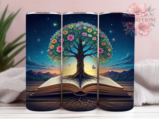 Fantasy Tumbler, Magical Book Design, Book Lover Gift, Sublimation PNG, 20oz Tumbler, Reading Gift, Literary Decor, Whimsical Drinkware Sublimation Li Zamperini 