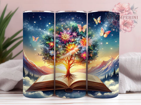 Fantasy Tumbler, Magical Book Design, Book Lover Gift, Sublimation PNG, 20oz Tumbler, Reading Gift, Literary Decor, Whimsical Drinkware Sublimation Li Zamperini 