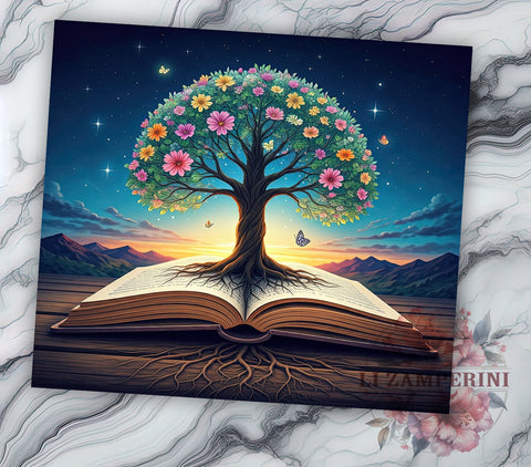 Fantasy Tumbler, Magical Book Design, Book Lover Gift, Sublimation PNG, 20oz Tumbler, Reading Gift, Literary Decor, Whimsical Drinkware Sublimation Li Zamperini 