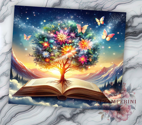 Fantasy Tumbler, Magical Book Design, Book Lover Gift, Sublimation PNG, 20oz Tumbler, Reading Gift, Literary Decor, Whimsical Drinkware Sublimation Li Zamperini 