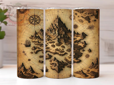 Fantasy Tumbler, World Map Design, Adventure Drinkware, 20oz Tumbler, Unique Sublimation Wrap, Travel Gifts, Fantasy Gifts Sublimation Lara' s Designs 