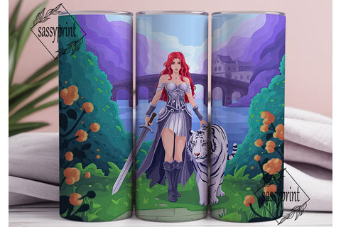 Fantasy Warrior Tumbler Wrap Sublimation sassyprint 