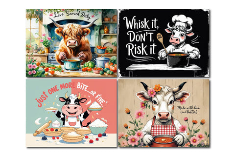 Farm animal cutting board, highland cow kitchen decor Sublimation Paper Switch 