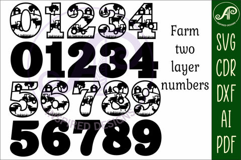 Farm animal number two layer wall sign SVG cut files SVG APInspireddesigns 