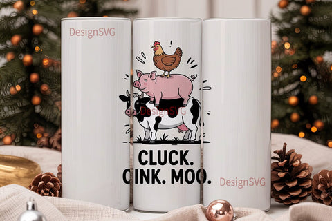 Farm Animal Stack 20oz Tumbler Sublimation DesignSVG 