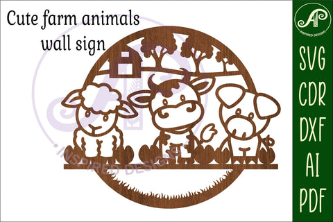 Farm animal wall art sign, SVG file. vector file SVG APInspireddesigns 