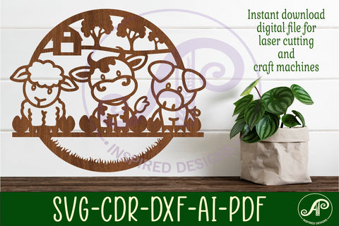 Farm animal wall art sign, SVG file. vector file SVG APInspireddesigns 