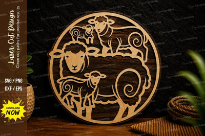 Farm Animals Circle Scene Laser Cut SVG File SVG Regulrcrative 