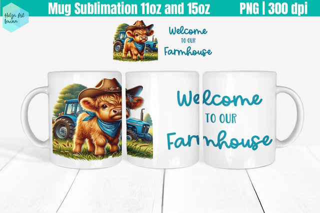 Farm animals Mug 11OZ and 15OZ Sublimation Helga Art 