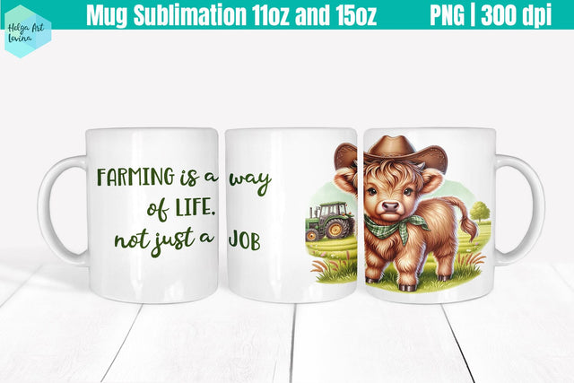 Farm animals Mug 11OZ and 15OZ Sublimation Helga Art 