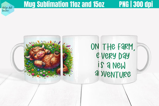 Farm animals Mug 11OZ and 15OZ Sublimation Helga Art 