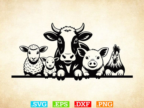 Farm Animals Svg Bundle, Animal Silhouettes, Farm Animal Clipart SVG Creativeart88 
