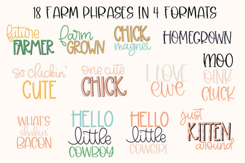 Farm Animals SVG Bundle, Tractor SVG File for Cricut, Watercolor Barn PNG For Sublimation, Tshirts, Tote Bags, Funny Animal Phrases SVG Designing Digitals 