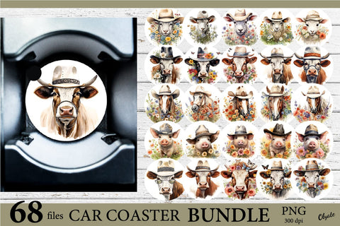 Farm Car Coaster Bundle PNG. Farmhouse Sublimation PNG Sublimation Olga Terlyanskaya 