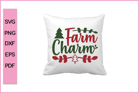 Farm Charm Funny Editable Christmas SVG PNG T shirt Design Craft Cut File SVG SVG Print File 