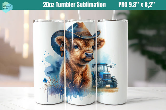 Farm Cow Tumbler 20oz Sublimation Sublimation Helga Art 