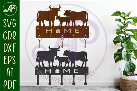 Farm cows Key holder designs for laser cut and metal cutting SVG APInspireddesigns 