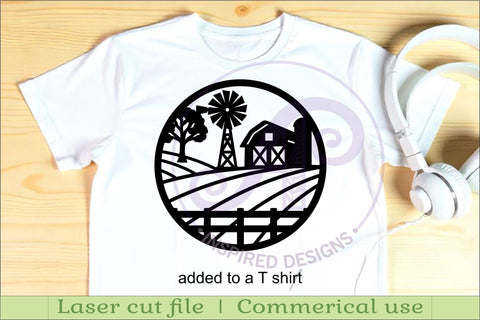 Farm fields scene wall sign, SVG file. SVG APInspireddesigns 