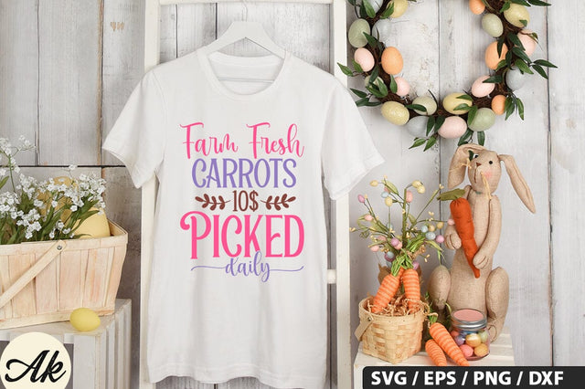 Farm Fresh Carrots 10c Picked Daily SVG And Sticker PNG Design SVG akazaddesign 