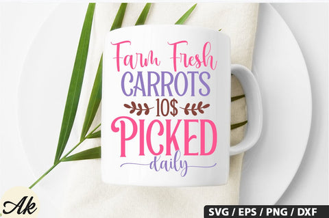 Farm Fresh Carrots 10c Picked Daily SVG And Sticker PNG Design SVG akazaddesign 