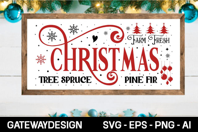 Farm Fresh Christmas Tree Spruce Pine Fir Svg Design SVG designmaster24 