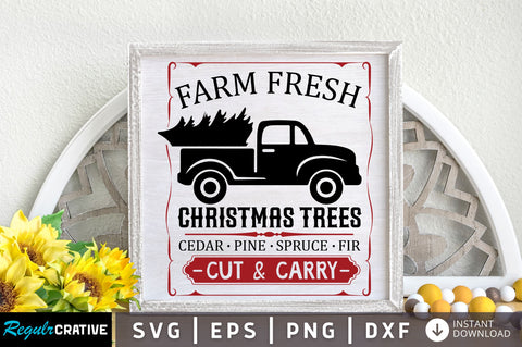 Farm fresh christmas trees cedar pine spruce svg design SVG Regulrcrative 