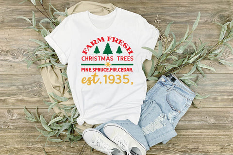 farm fresh christmas trees pine spruce fir cedar est1935 SVG Angelina750 
