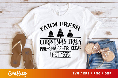 Farm fresh christmas trees pine-spruce-fir-cedar fet. 1935 SVG Design SVG Designangry 