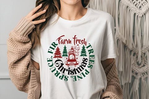 Farm fresh christmas trees pine. spruce. fir SVG Angelina750 