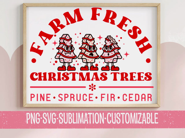 Farm Fresh Christmas Trees - Rustic Holiday PNG SVG for Pine, Spruce, Fir, Cedar Decor - Perfect for DIY Crafts & Seasonal Apparel SVG YaySportsandSuch 