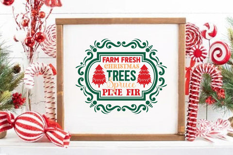 Farm fresh Christmas trees spruce pine fir SVG Angelina750 