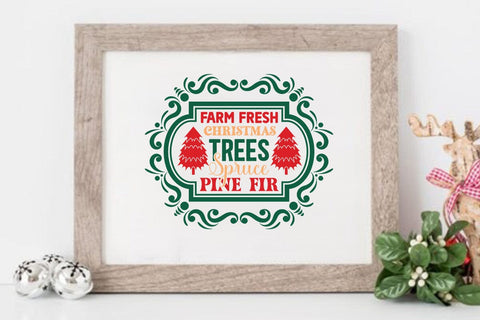 Farm fresh Christmas trees spruce pine fir SVG Angelina750 