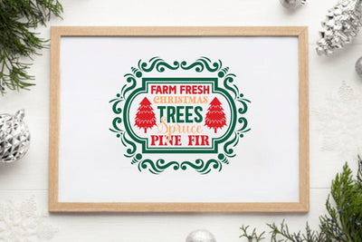 Farm fresh Christmas trees spruce pine fir SVG Angelina750 