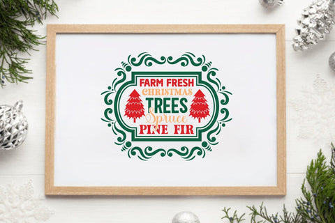 Farm fresh Christmas trees spruce pine fir SVG Angelina750 
