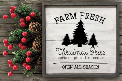 Farm Fresh Christmas Trees SVG I Christmas Sign SVG SVG Happy Printables Club 