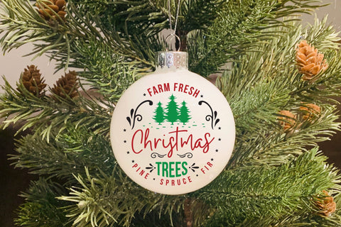 Farm Fresh Christmas Trees SVG Round Sign SVG CraftLabSVG 