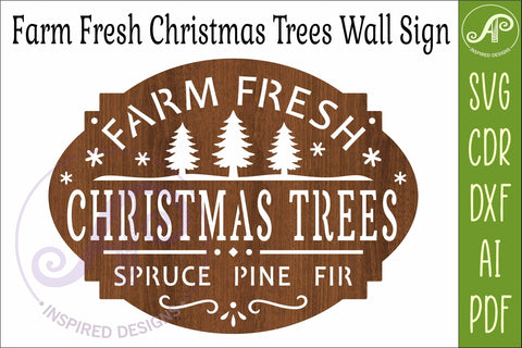 Farm Fresh Christmas Trees SVG | Rustic Winter Sign Laser SVG APInspireddesigns 