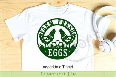Farm Fresh Eggs Chicken Sign SVG, Rustic Farmhouse Hen Laser SVG APInspireddesigns 
