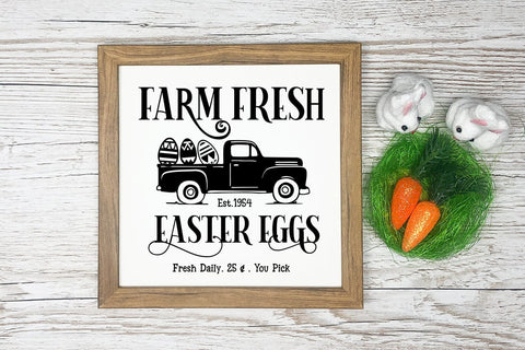 Farm Fresh Eggs SVG I Farmhouse Easter Sign SVG I Easter SVG SVG Happy Printables Club 